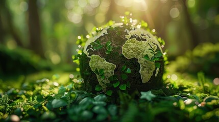 Earth Globe in a Forest