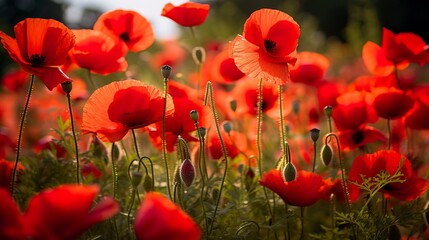 Obraz premium A photo of a field of poppies