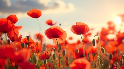 Obraz premium A photo of a field of poppies
