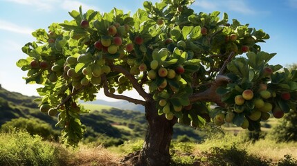 A photo of a fig tree with figs