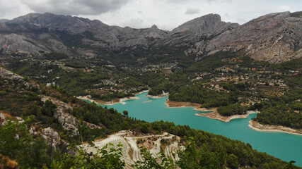 panorama of the lake at Guadalest Castle