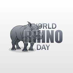 World Rhino Day. September 22. suitable for posters, banners, World Rhino Day greeting cards