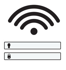 Wifi username and password login. vector