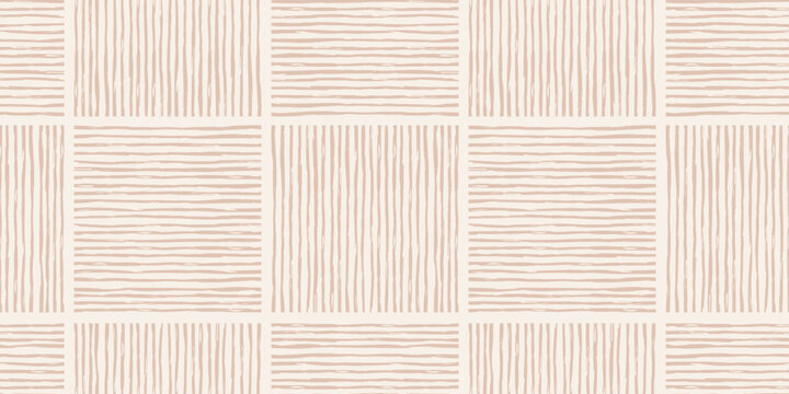 Fototapeta Trendy aesthetic abstract seamless pattern with geometric print. Minimalistic Organic brush stroke, ink texture. Simple design for wallpaper, textile, wrapping, packing, fabric, branding, decoration