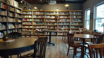 Cozy Christian book cafe blending literature coffee