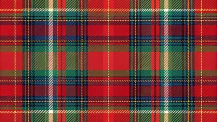 Classic Scottish-inspired tartan pattern featuring a traditional red, blue, and green plaid design with subtle textures and earthy tones, evoking a sense of heritage.