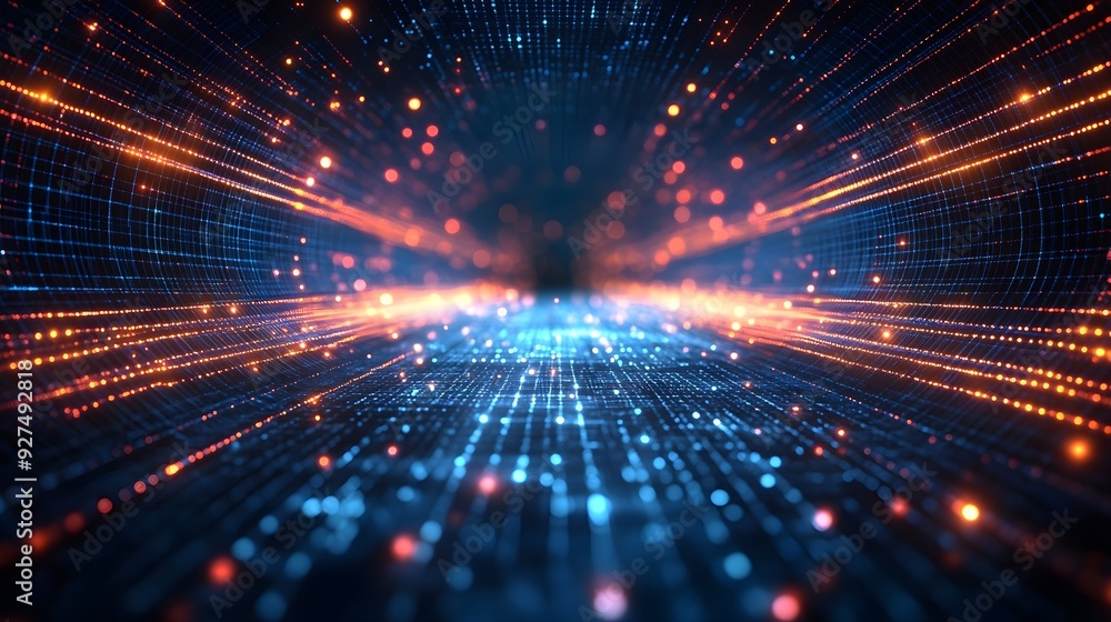 Poster abstract digital network background with lights