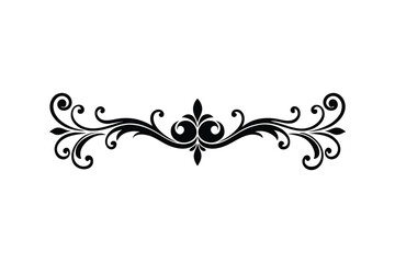Damask baroque ornament border and frame ornament Floral vector ornament black silhouette