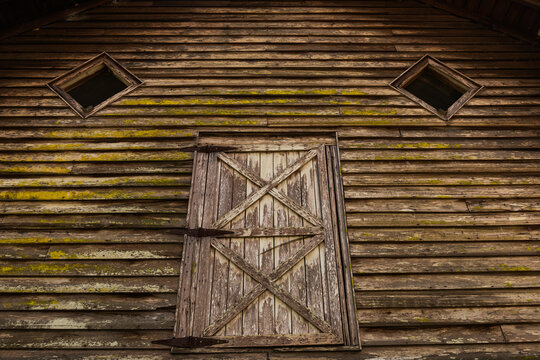 Detail of a traditional hay and stock barn in Georgia