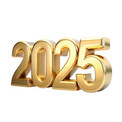 A gold number 2025