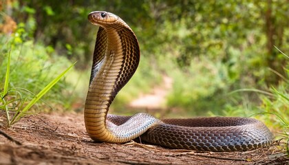 Fototapeta premium snake in the grass,,close up of a snake snake, reptile, animal, cobra, wildlife, nature, wild, 