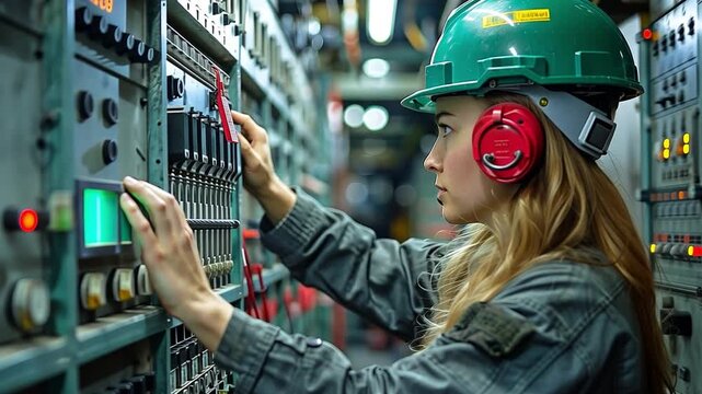 Every day, female electrical engineers and women working in manufacturing check the MDB in the electrical control room.