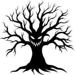 scary tree vector