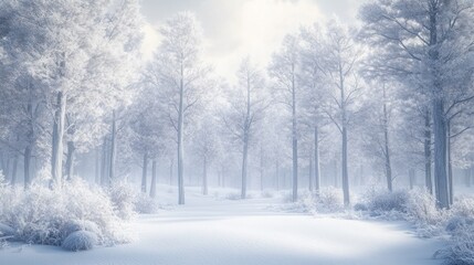 Obraz premium Winter Wonderland: A Serene Forest Scene