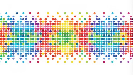 Colorful dotted dividers on a white background, creating a playful and creative separation of space, ideal for modern designs, presentations, and digital documents.