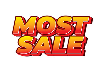 Most sale. Text effect in 3D style with good colors