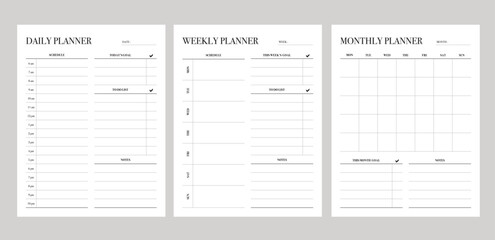 Daily, weekly and monthly planner