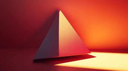 Fototapeta premium Pyramid in Red and Orange Light