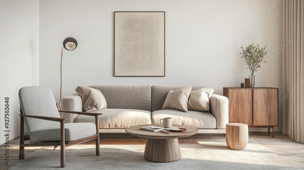 Poster modern living room with sofa