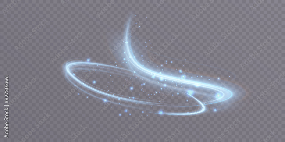 Aufkleber curved glow lines light effect. light bright twirl. high speed light energy effect for game characte