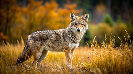 Fototapeta premium coyote+hunting