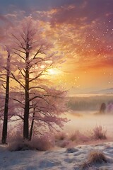 Obraz premium sunset in the mountains