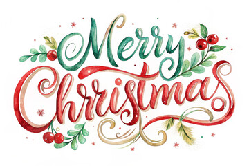 Merry Christmas watercolor