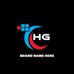 HG letter logo modern logo design on black color background  © MDSHAHID