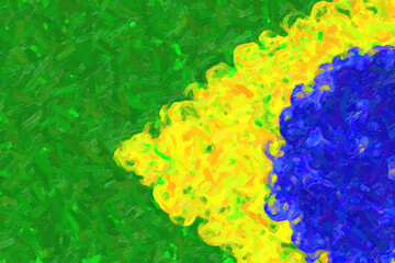 Abstract brazilian flag background forming with bubbles