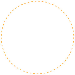 Circle shape with dots, dashed line circle form in prism study, Circular, concentric and radial lines. Geometric circle element