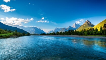 Obraz premium River in the Heart of Mountains