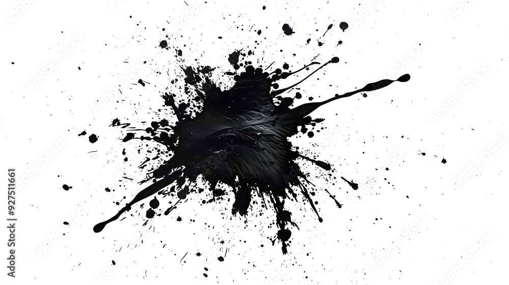 Canvas Prints abstract black color splatter on white background