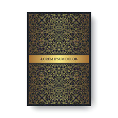 cover of elegant pattern motif in gold color