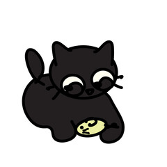 black cat,cute,animal,vector,black