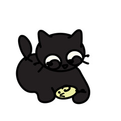 black cat,cute,animal,vector,black