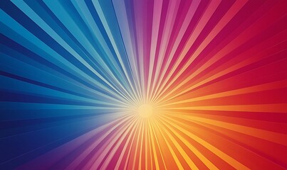 Rainbow abstract colorful background design. Multi-colored stripes and lines in perspective and converging into a point. Explosive light speed rays effect.