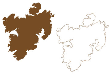 Tjorn island (Kingdom of Sweden) map vector illustration, scribble sketch Tjörn map