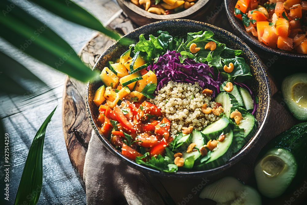 Wall mural Veggie Bowl over Coconut Quinoa