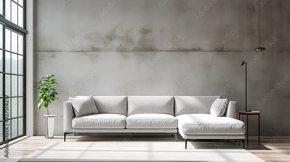 Poster modern living room with sofa