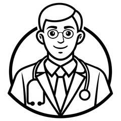 A line art doctor icon