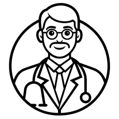 A line art doctor icon