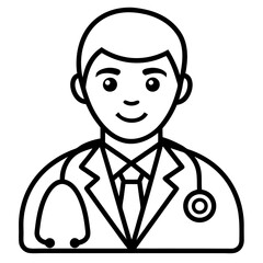 A line art doctor icon