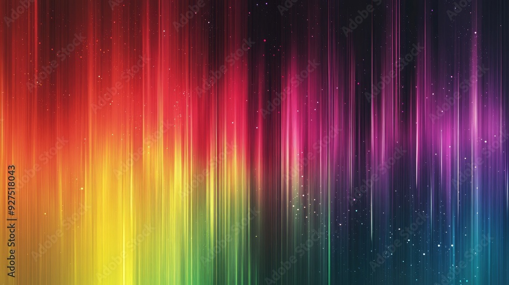 Poster abstract illustration featuring rainbow gradient sound wave lines in motion. colorful background rep