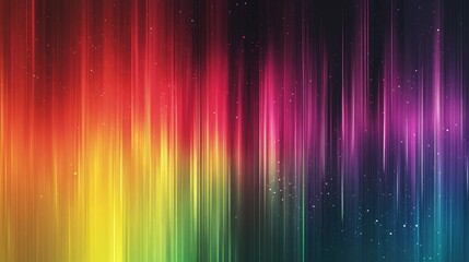 Fototapeta premium Abstract illustration featuring rainbow gradient sound wave lines in motion. Colorful background representing the dynamic and vibrant nature of audio or speech.