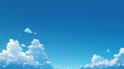 Serene Blue Sky with Gentle Clouds Drifting - Calm and Peaceful Skyscape