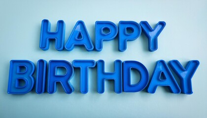 Blue Letter Magnets Forming 'Happy Birthday'"