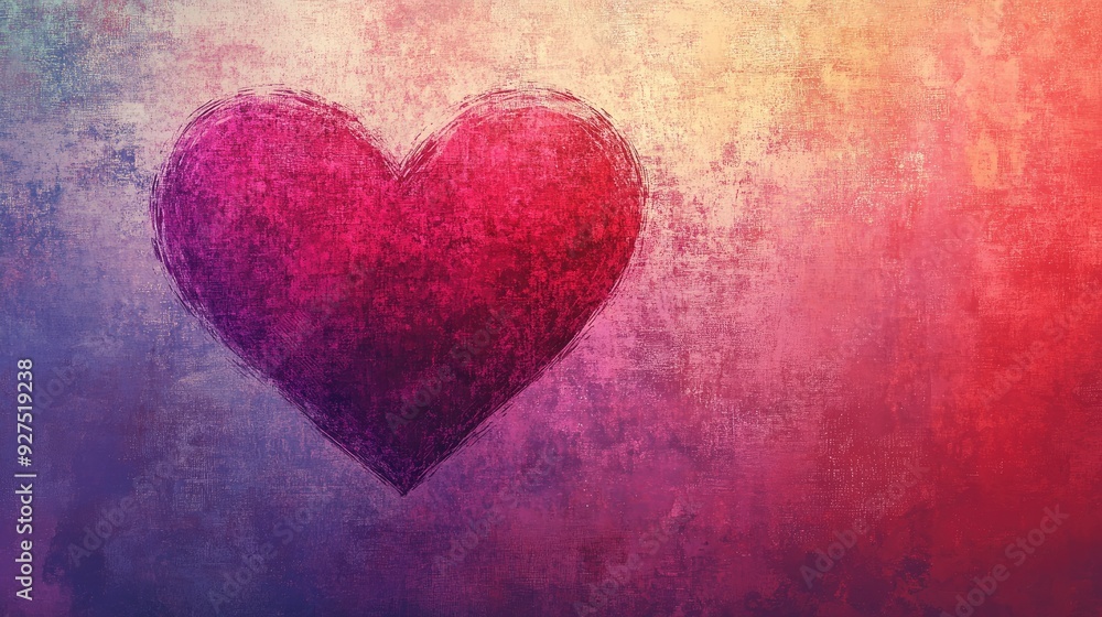 Poster beautiful heart-shaped vector illustration with a textured gradient effect. ideal for use in valenti