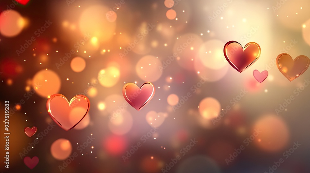 Poster beautifully blurred valentine's day background vector eps 10. includes heart-shaped bokeh and soft-f