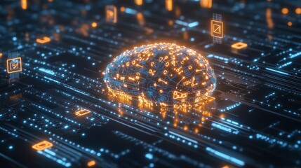 Obraz premium The Future of Intelligence: Where Human and AI Minds Merge