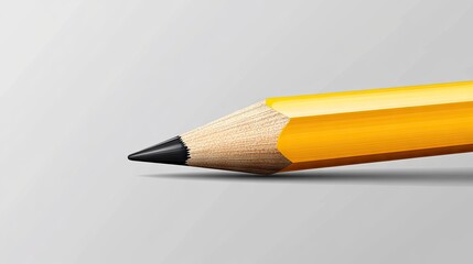 Bright yellow wooden pencil creating a precise line on a white-gray gradient backdrop. Perfect for creative design, education, or business concepts. Modern vector illustration.